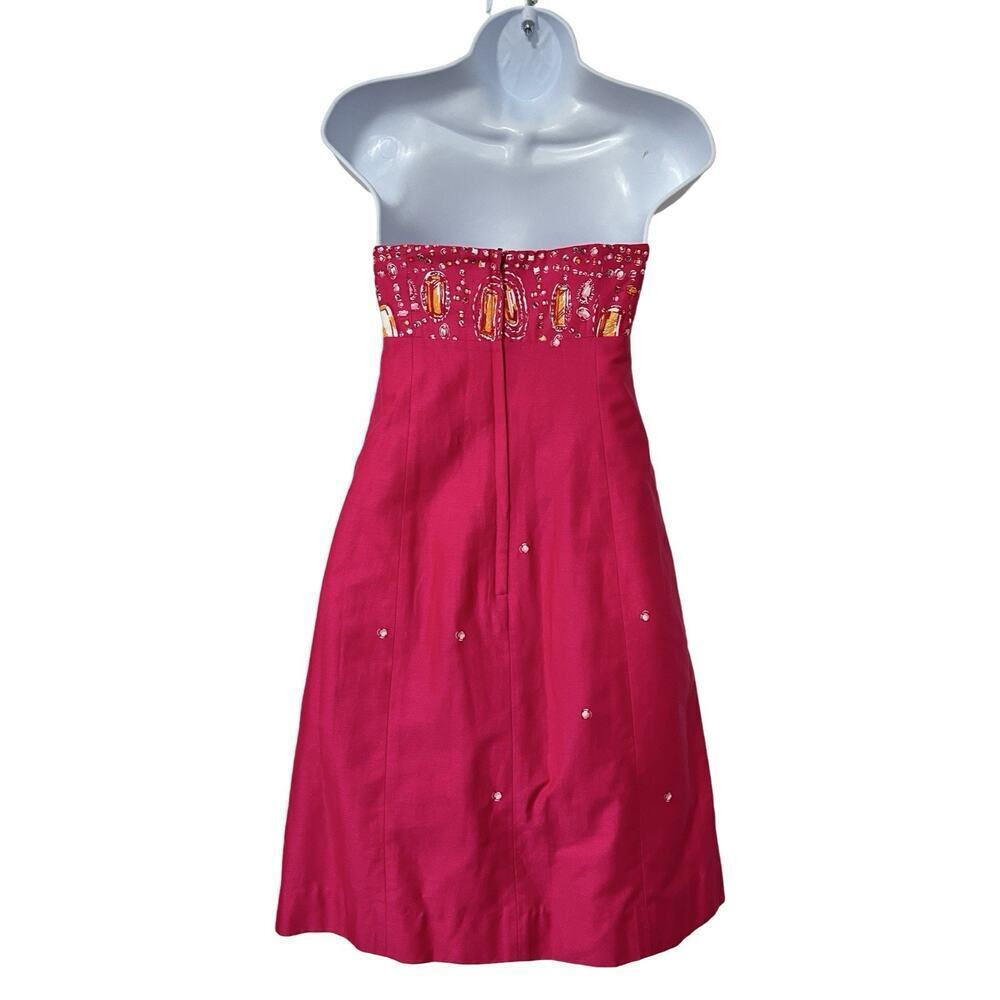 Lilly Pulitzer Fools Jewels Bowen Strapless Mini Dress Size 4 Hot Pink NEW - Picture 3 of 10